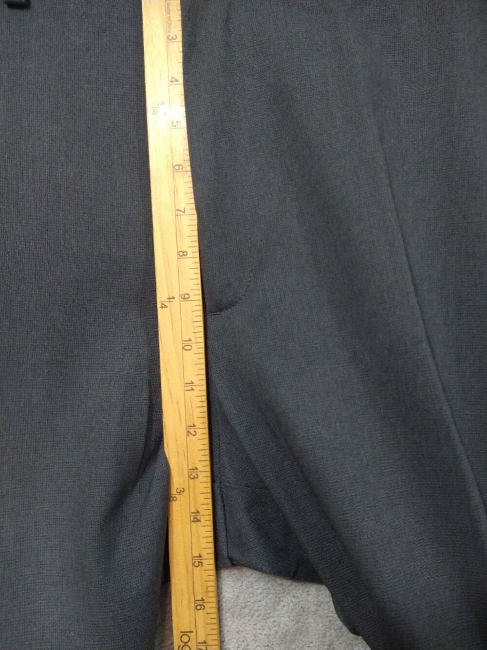 Haggar Dress Pants Mens 44x29 Gray Cool Right Performance Flex Classic Fit Flat - Picture 4 of 10